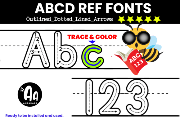 Abcd Ref Outlined Dotted Arrows Lined Typeface for Modern Digital Branding