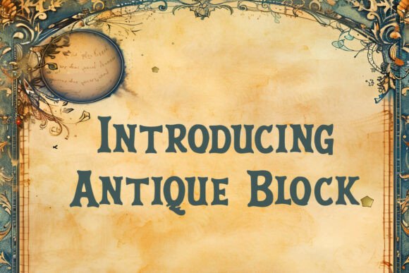 Antique Block Print Typeface for Vintage Editorial Design