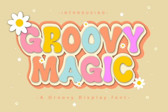 Groovy Magic Typeface for Retro Craft Designs